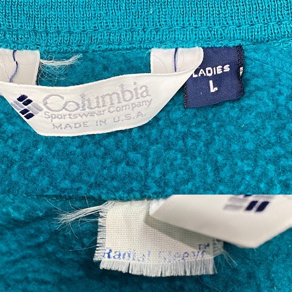Vintage Columbia Jacket Womens Large Aztec Radial Sleeve Fleece Made In USA - Picture 10 of 12